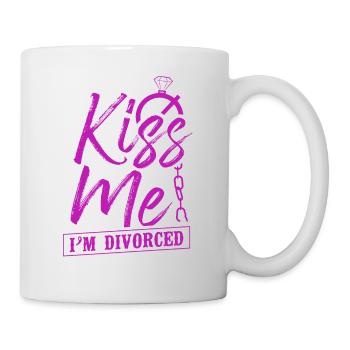 Bonne fête de divorce Embrasse-moi Je suis - Mug blanc - blanc - Droite
