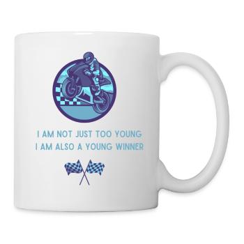 Kinder Motorrad/Motorbike Young Winner - Tasse - Weiß - Rechts