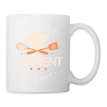 Laurent Chef Ici c est laurent le chef cuisinier - Mug blanc - blanc - Droite