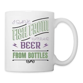 cool vodka beer pong animal funny sayings - Tasse - Weiß - Rechts