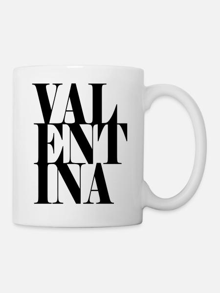 Valentina Surname First name Modern font Word Art - Mug - white