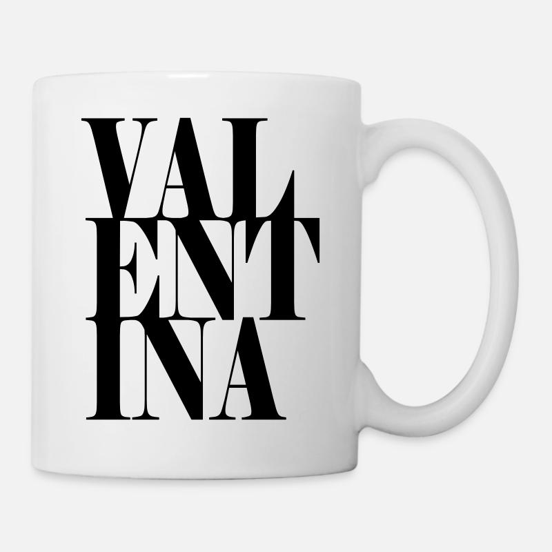 Valentina Surname First name Modern font Word Art - Mug - white