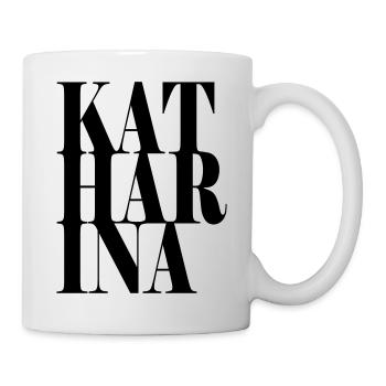 Katharina Surname First name Modern font Word Art - Mug - white - Right