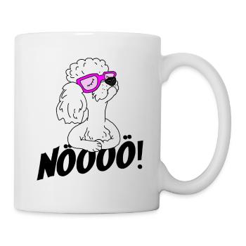 Weißer sturer Pudel bellt NÖOOÖ - Tasse - Weiß - Rechts