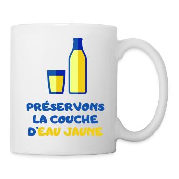 Preservons la couche d'eau jaune. Cadeau Humour - Mug blanc - blanc - Droite