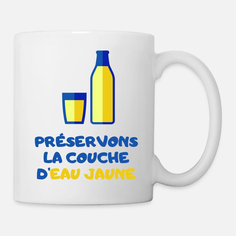 Preservons la couche d'eau jaune. Cadeau Humour - Mug blanc - blanc