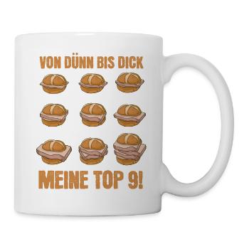 Leberkäse Top 9 Bayrisch Leberkässemmel - Tasse - Weiß - Rechts