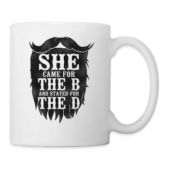 Amoureux de la barbe Homme barbu Elle est venue - Mug blanc - blanc - Droite