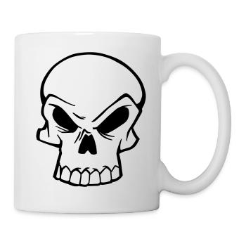 Comic Schädel / Totenkopf - Tasse - Weiß - Rechts