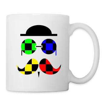 Checkered hipster in black - Mug blanc - blanc - Droite