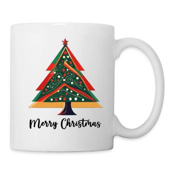 Weihnachtsbaum / Tanne / Christbaumkugeln / Stern - Tasse - Weiß - Rechts