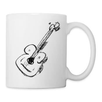 Guitare - Dessin à la craie - Mug blanc - blanc - Droite
