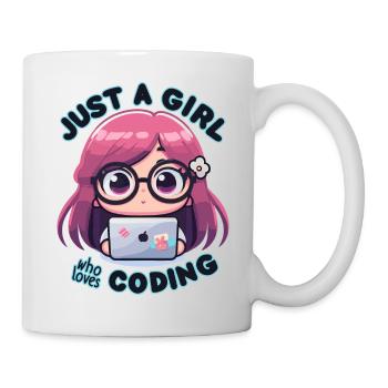 EINFACH EIN MÄDCHEN, DAS DAS PROGRAMMIEREN LIEBT - Tasse - Weiß - Rechts