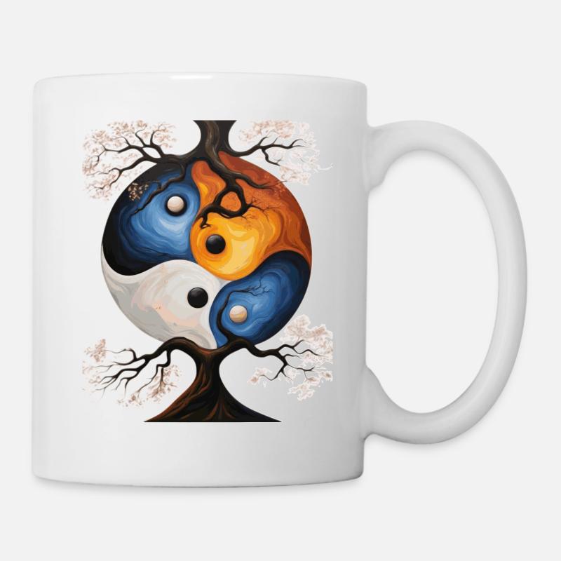 Yin Yang vervierfacht - Tasse - Weiß