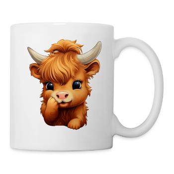 Adorable female Baby Highland Cow - Tasse - Weiß - Rechts