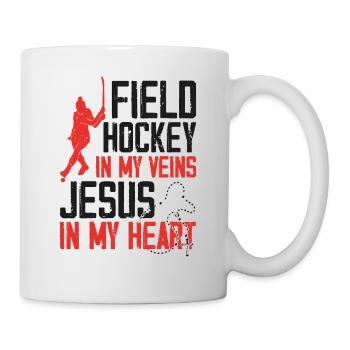 Field Hockey Jesus Faith Christian - Mug - white - Right