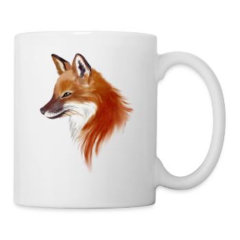Fuchs Aquarell - Tasse - Weiß - Rechts