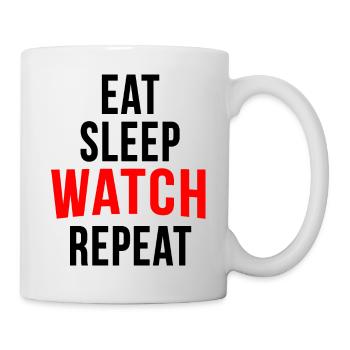 Eat sleep watch repeat - Mug - white - Right