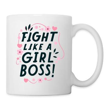 Kämpfe wie ein Girlboss! - Tasse - Weiß - Rechts