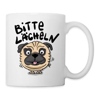 Mops Lächeln - Tasse - Weiß - Rechts