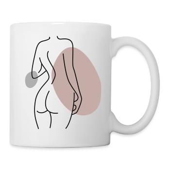 Abstraktes Design Rücken - Tasse - Weiß - Rechts