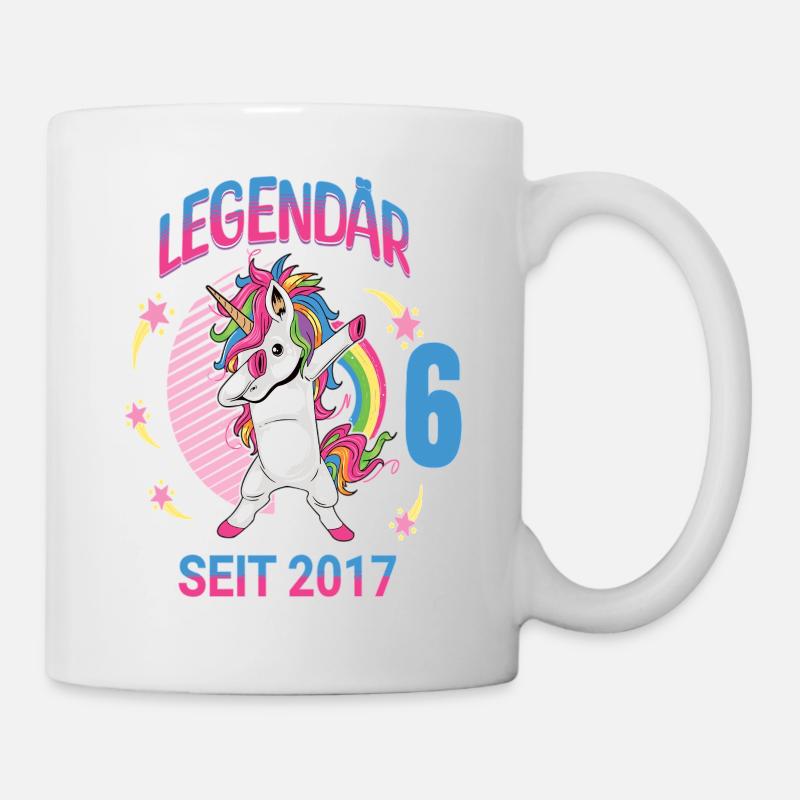 Einhorn 6. Geburtstag Geburtstagskind Legendär - Tasse - Weiß