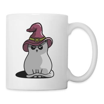 Halloween Katze - Tasse - Weiß - Rechts
