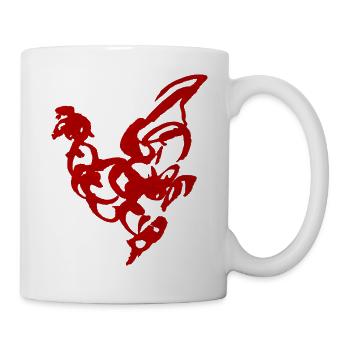 Huhn Rot - Tasse - Weiß - Rechts