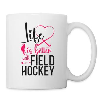 Field Hockey Heart Life Is Better - Mug - white - Right