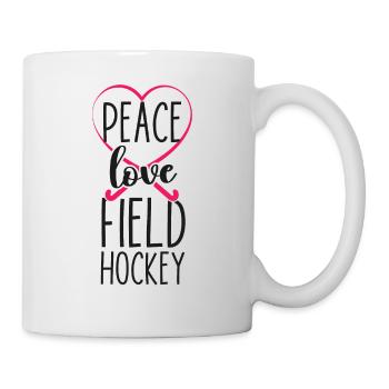 Field Hockey Heart Peace Love - Mug - white - Right