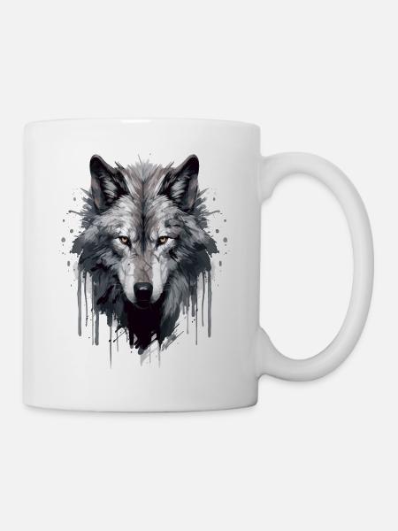 Wolf Wolfsgesicht - Tasse - Weiß