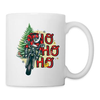 Santa Claus biker ,Santa Claus on a motorcycle. Merry Christmas. - Mug - white - Right