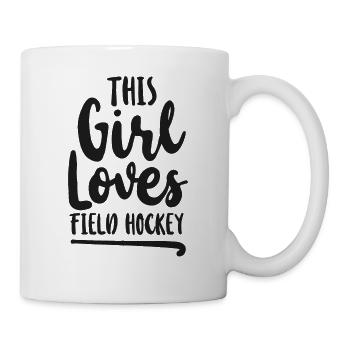 Hockey sur gazon Cette fille aime le terrain - Mug blanc - blanc - Droite