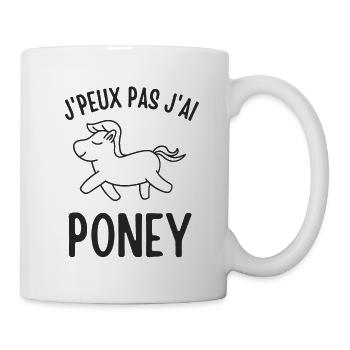Poney cheval équitation - Mug blanc - blanc - Droite