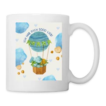 Ich hab dich sooo lieb Elefanten - Tasse - Weiß - Rechts