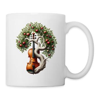 Musik Baum Violine Geige Orchester Big Band - Tasse - Weiß - Rechts