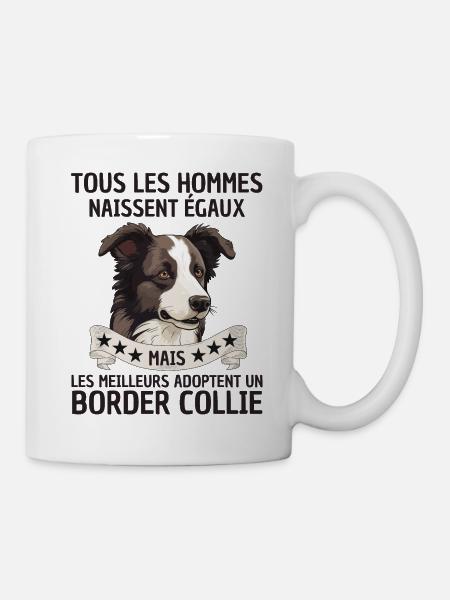 les meilleurs hommes adoptent un border collie - Mug blanc - blanc