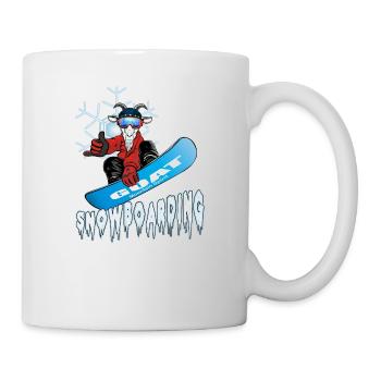 Snowboard de chèvre - Le plus grand de tous les temps - Mug blanc - blanc - Droite