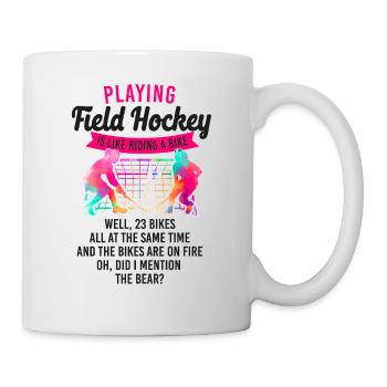 Field Hockey Playing Field Hockey - Tasse - Weiß - Rechts