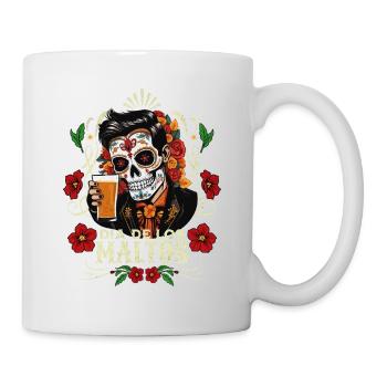 Dia De Los Muertos Bier Totenkopf Totenschädel - Tasse - Weiß - Rechts