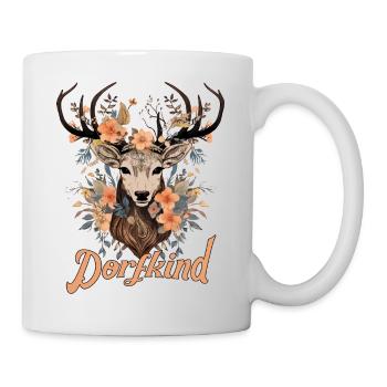 Hirsch Dorfkind und stolz drauf Dorffest Geschenk - Tasse - Weiß - Rechts
