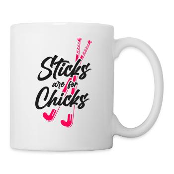 Les bâtons de hockey sur gazon sont pour les poussins - Mug blanc - blanc - Droite