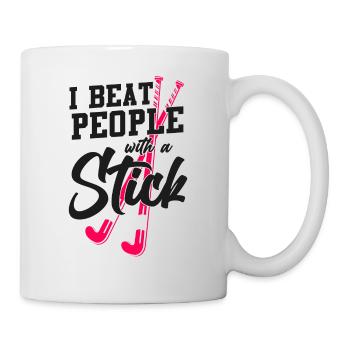 Field Hockey I Beat People With A - Mug - white - Right