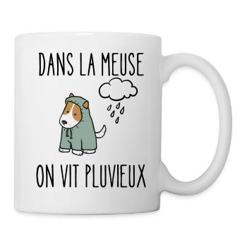 dans la meuse on vit pluvieux - Mug blanc - blanc - Droite