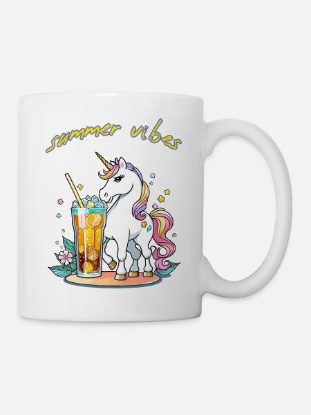 Sentiment d’été de licorne - Mug blanc - blanc