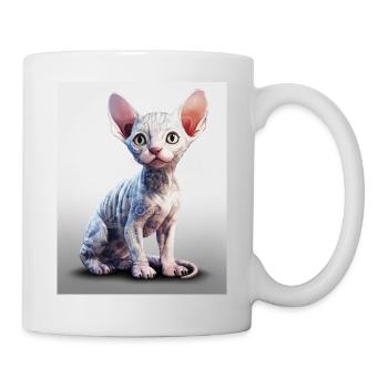 Sphynx Cat Porzellan - Tasse - Weiß - Rechts