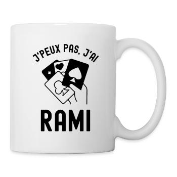 Jeu de cartes rami - Mug blanc - blanc - Droite
