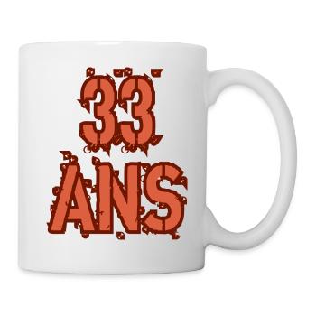 33 ANS - Mug blanc - blanc - Droite