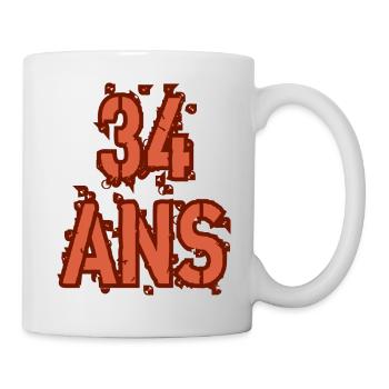 34 ANS - Mug blanc - blanc - Droite