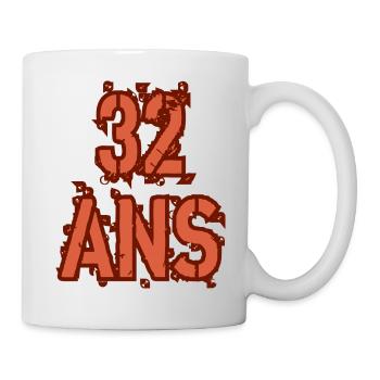 32 ANS - Mug blanc - blanc - Droite